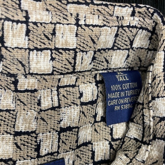 Enro Mens XL 100% Cotton Checkered Pattern Long Sleeve Button Down Shirt - Picture 2 of 4